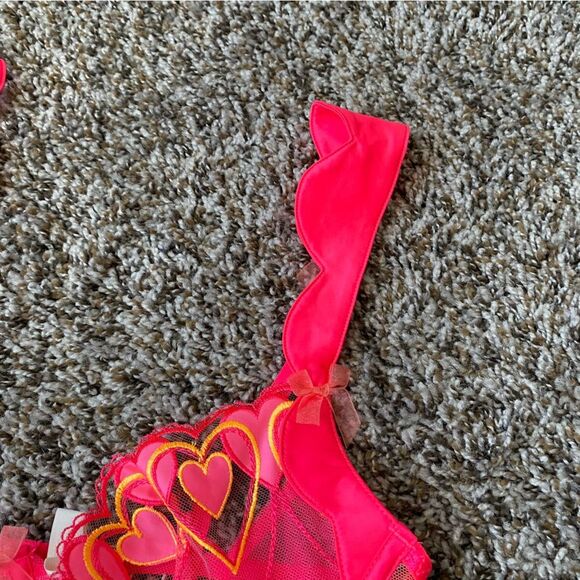 FOR LOVE & LEMONS Graphic Hearts Sheer Bra Size small NWT - Picture 8 of 8